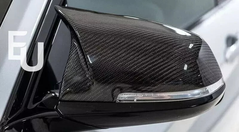 2x Carbon Fiber Wing Mirror Cover Cap For BMW F20 F21 F22 F30 F31 F32 F36 X1 E84